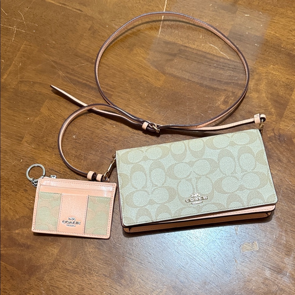 Coach Signature Beige Crossbody Bag